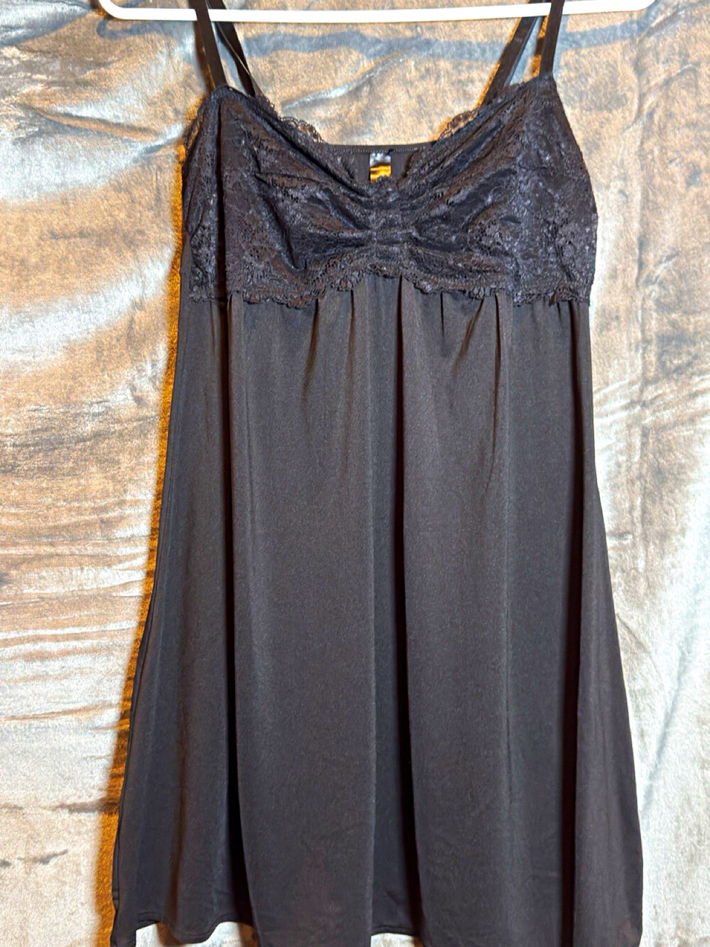 W Black Lace Slip Dress with Adj Straps, Lace Trime Cottagecore Fairycore